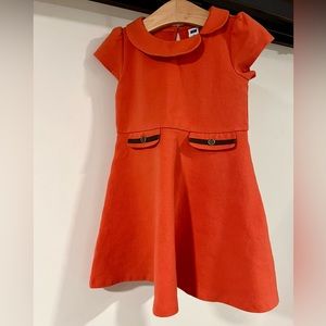 EUC Janie and Jack Orange Dress with Peter Pan Collar